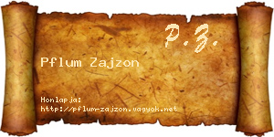 Pflum Zajzon névjegykártya